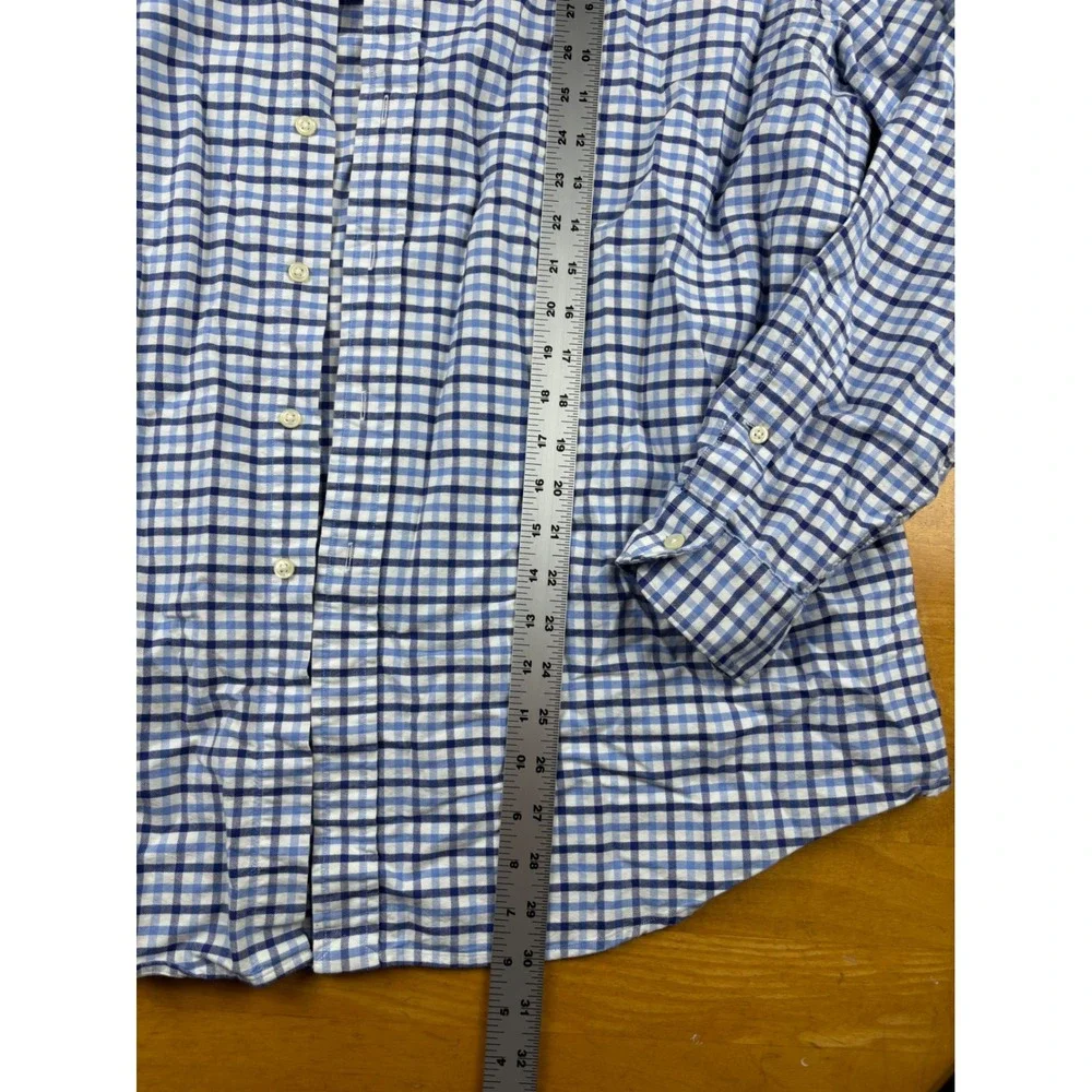 Polo Ralph Lauren Mens XXL Blue White Gingham Check Button Down Shirt L/S